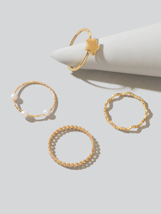 Gold Stackable Ring Set (4 pcs)