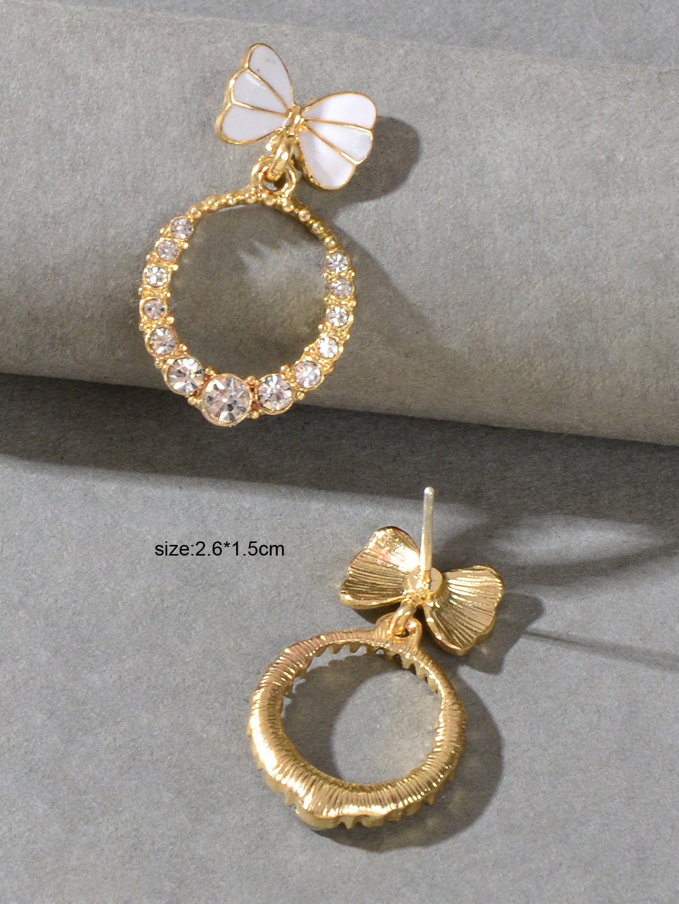 Crystal Bow Drop Earrings