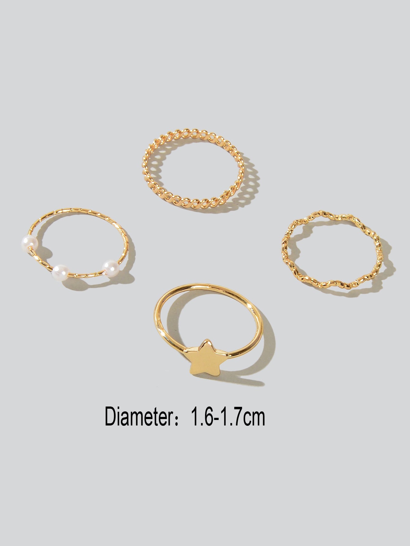 Gold Stackable Ring Set (4 pcs)