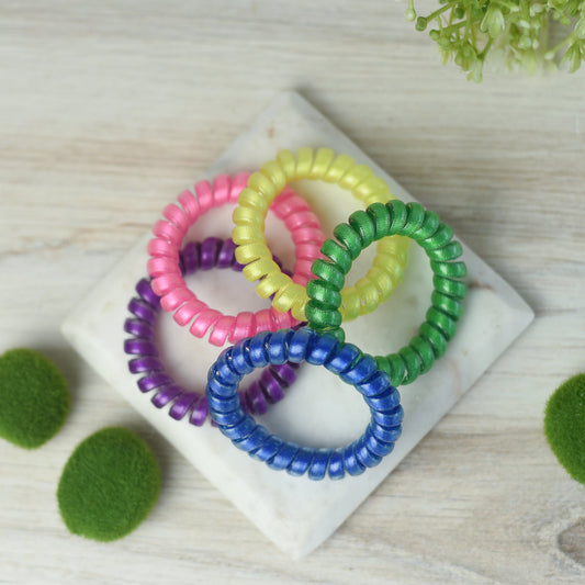 Large Hair Coil Set in Grosgrain Brights