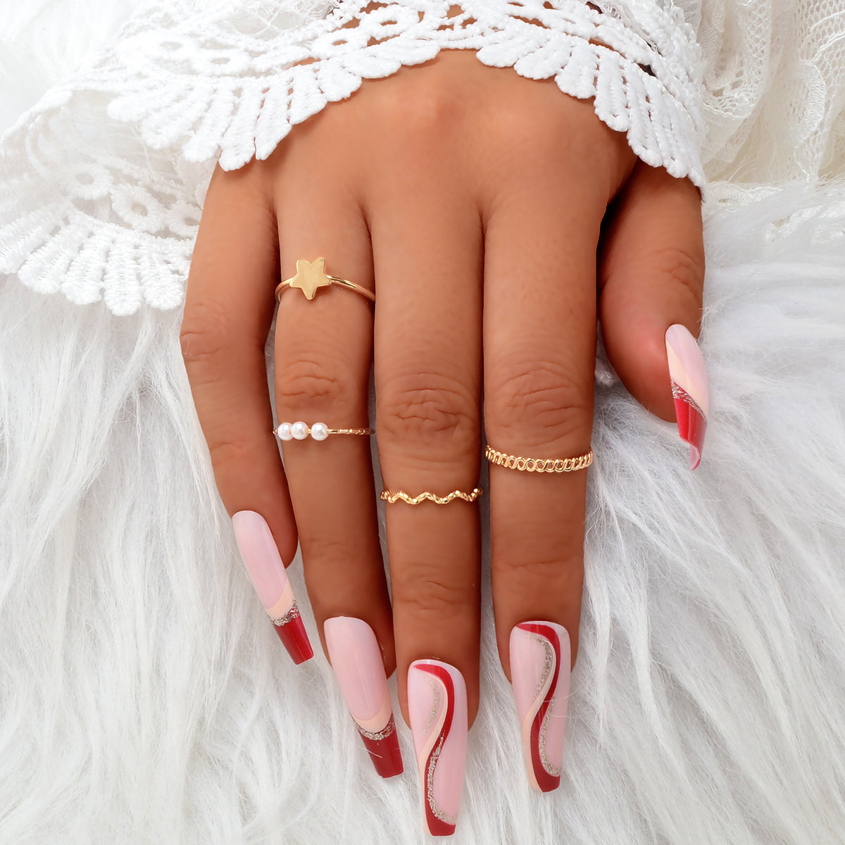 Gold Stackable Ring Set (4 pcs)