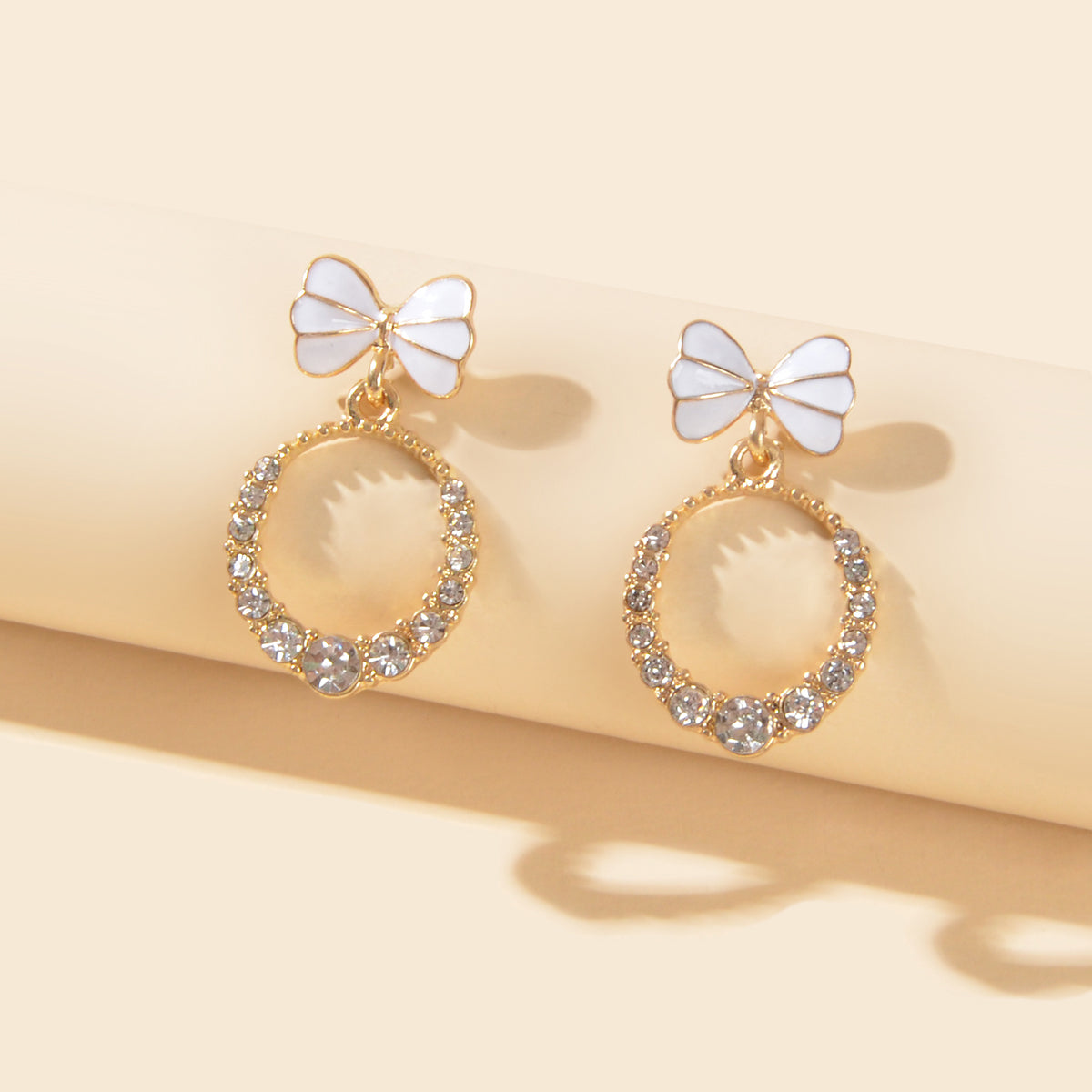Crystal Bow Drop Earrings