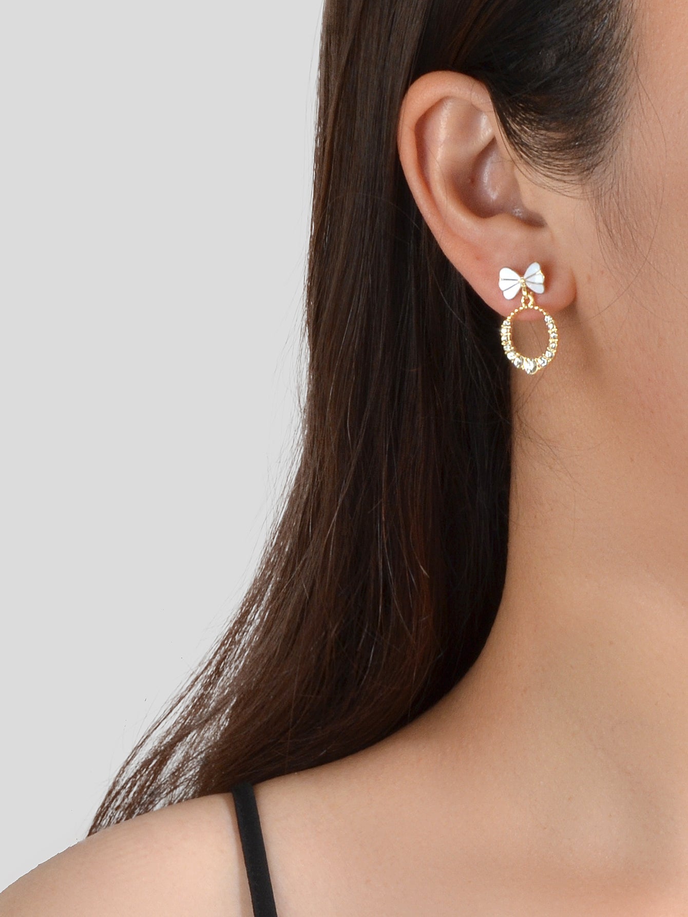 Crystal Bow Drop Earrings