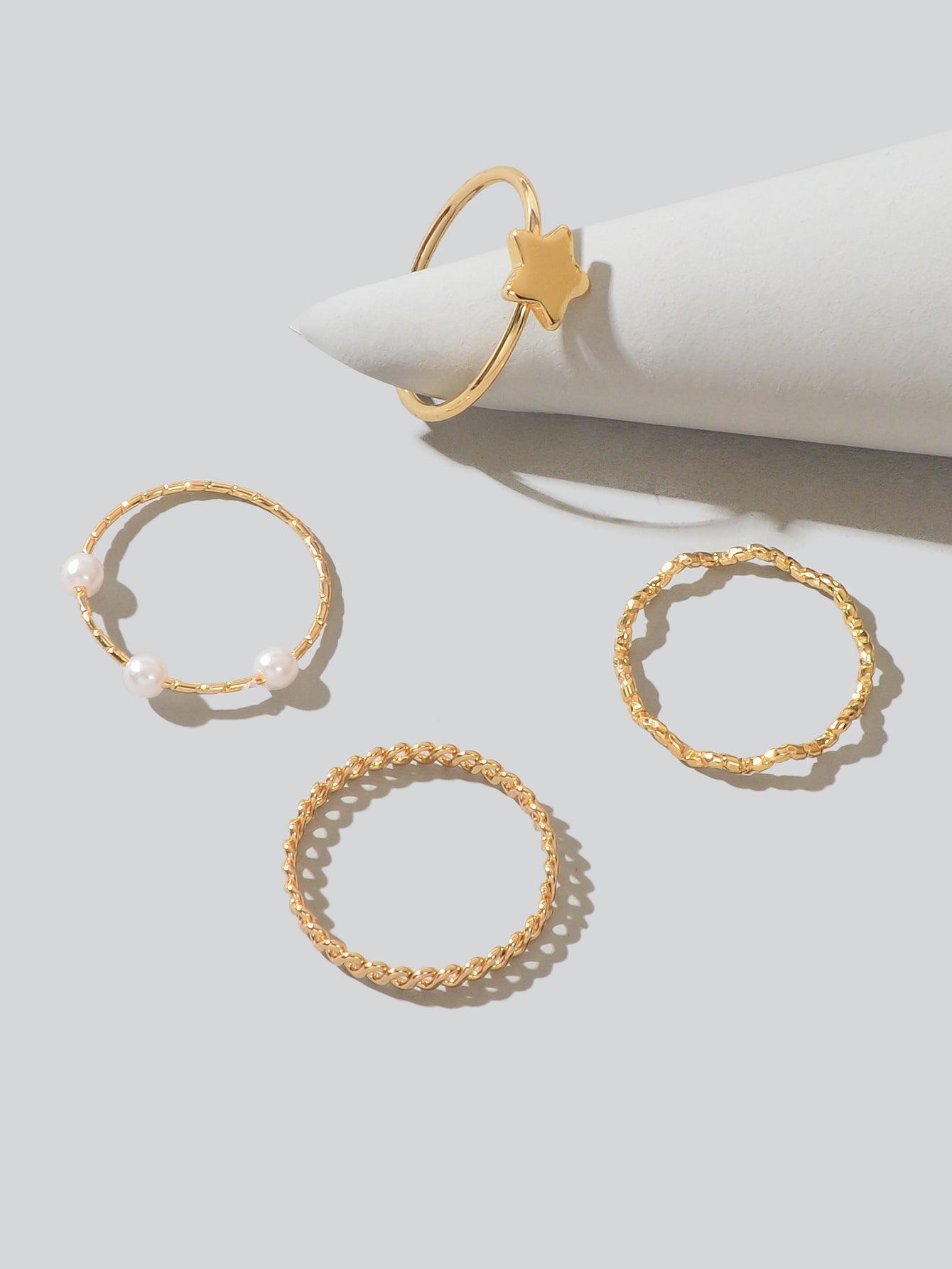 Gold Stackable Ring Set (4 pcs)