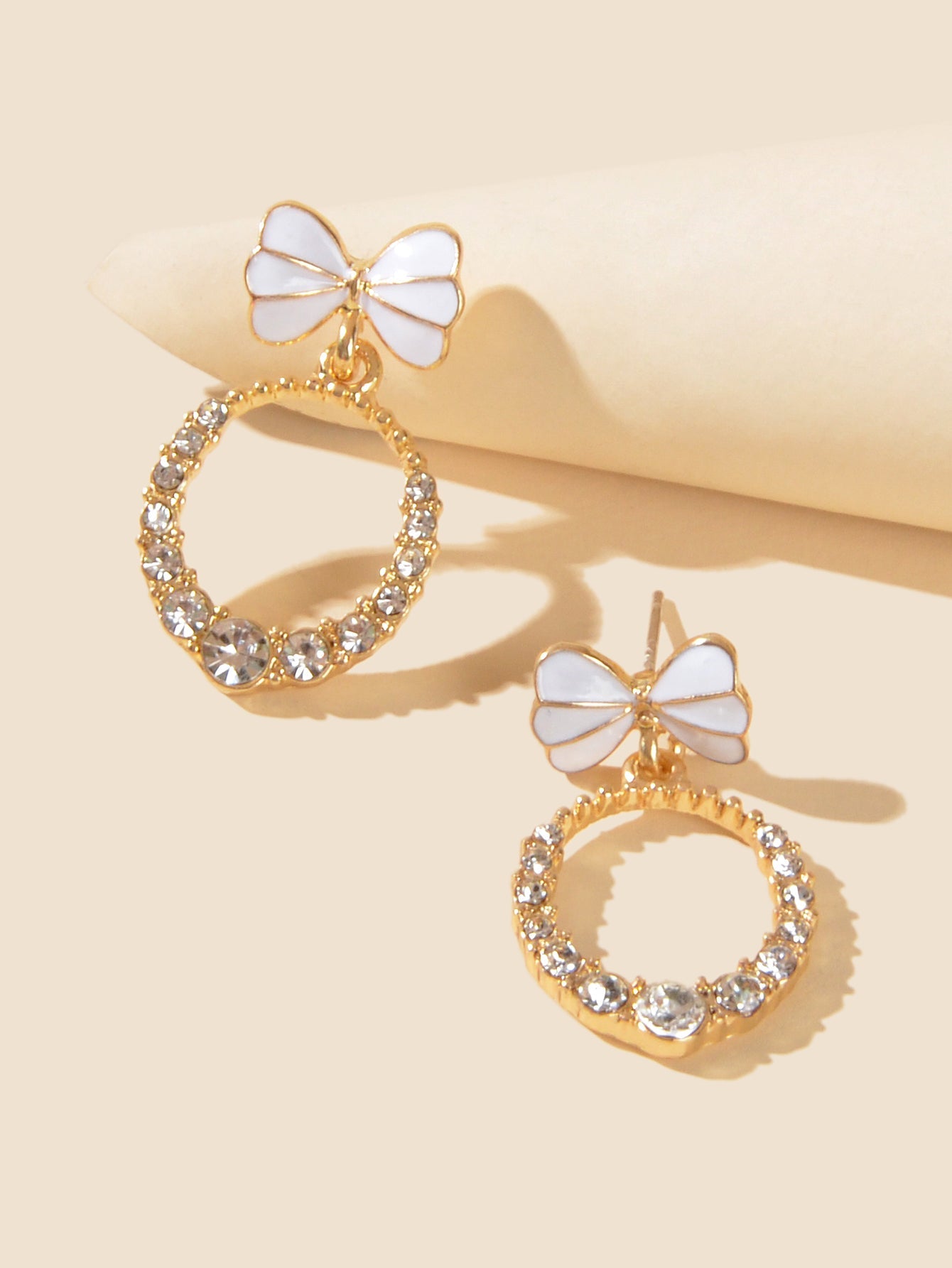 Crystal Bow Drop Earrings