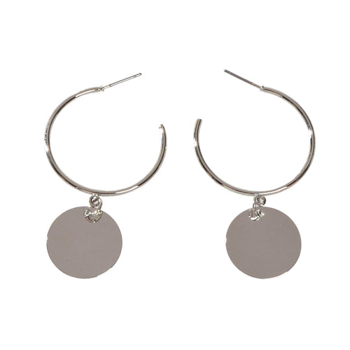 Geometric Disc Hoop Earrings