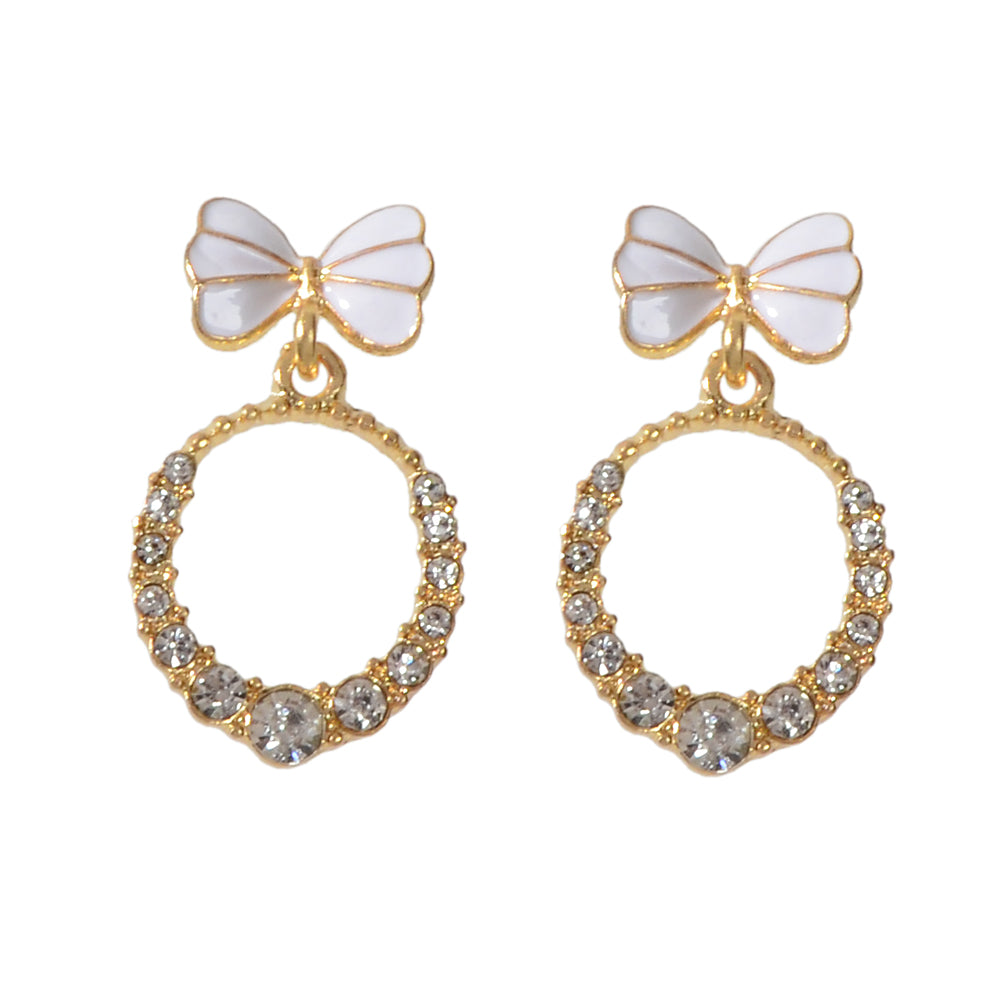 Crystal Bow Drop Earrings