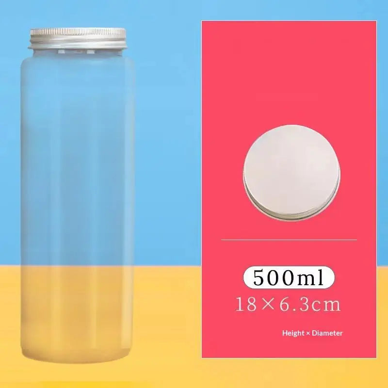 Plastic Disposable Square Bottle 500ML 650ML | Leakproof Juice, Milk Tea & Yogurt Container for Home and Commercial Use